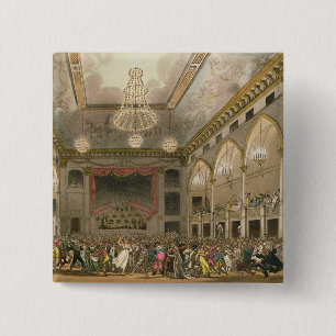 Badge Carré 5 Cm Mascarade de Panthéon du 'microcosme d'Ackermann