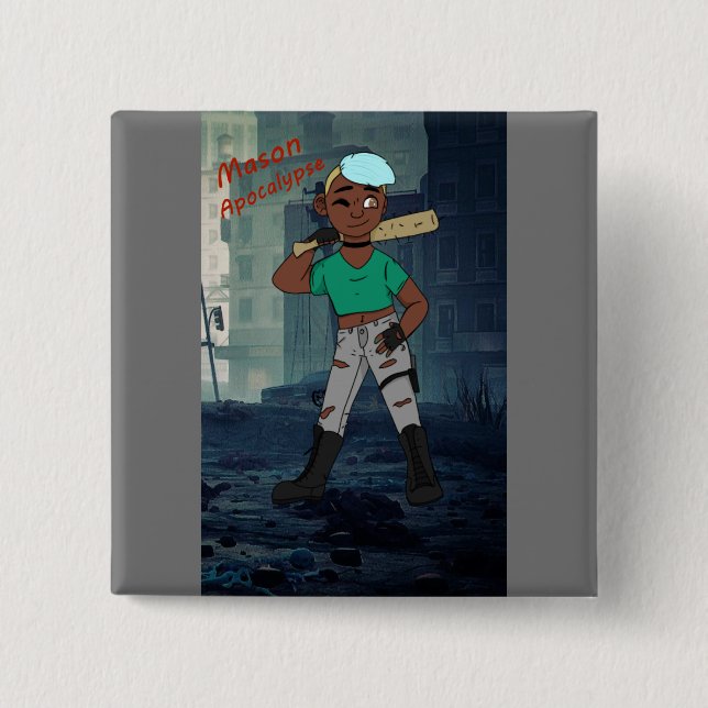 Badge Carré 5 Cm Mason Apocalypse (Devant)