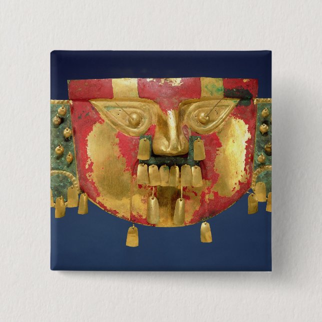 Badge Carré 5 Cm Masque d'Inca (Devant)