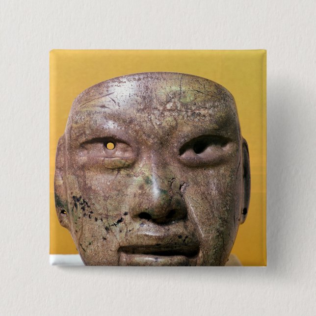 Badge Carré 5 Cm Masque funéraire, Olmec, du Mexique (Devant)