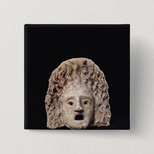 Badge Carré 5 Cm Masque tragique (Devant)