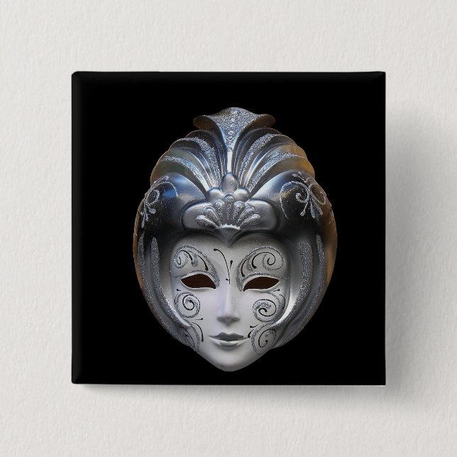 Badge Carré 5 Cm Masques vénitiens (Devant)