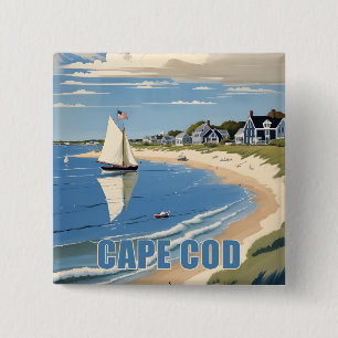 Badge Carré 5 Cm Massachusetts de Cape Cod