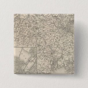 Badge Carré 5 Cm Massachusetts et Rhode Island