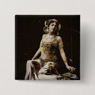 Badge Carré 5 Cm Mata Hari en costume Harem