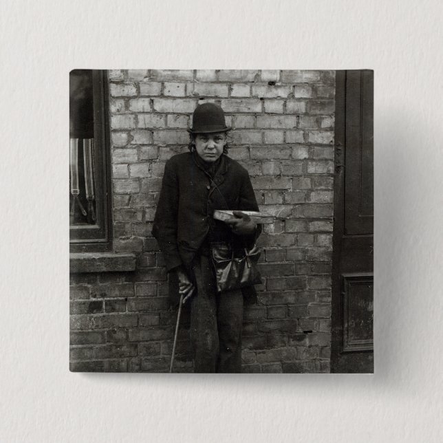 Badge Carré 5 Cm Match-Vendeur. c.1900 (Devant)