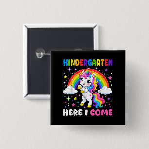 Badge Carré 5 Cm Maternelle me voilà Licorne Rentrée scolaire