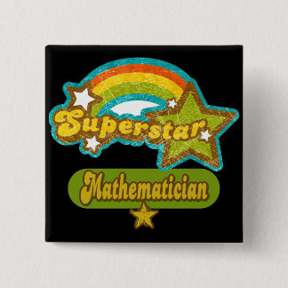Badge Carré 5 Cm Mathématicien de superstar