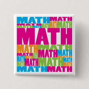 Badge Carré 5 Cm Maths colorées