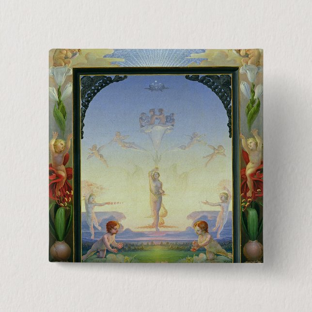 Badge Carré 5 Cm Matin, 1808 (Devant)