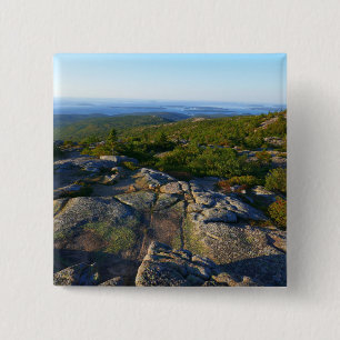 Badge Carré 5 Cm Matin au sommet du mont Cadillac à Acadia