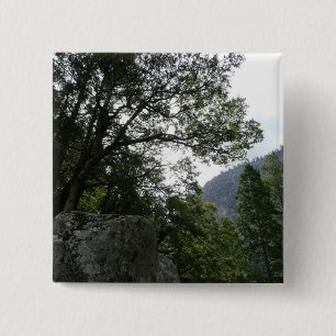 Badge Carré 5 Cm Matin sur le sentier menant à Vernal Falls dans Yo