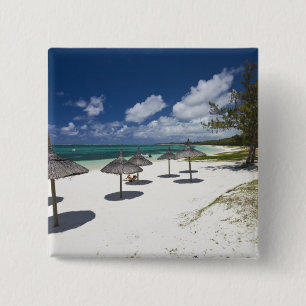 Badge Carré 5 Cm Maurice, Ile Maurice, Belle Mare,