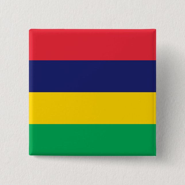 Badge Carré 5 Cm Mauritius Flag (Devant)