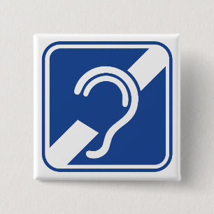 Badge Carré 5 Cm mauviette. Slechthorend, doofheid, gehoorverlies t