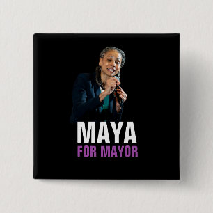 Badge Carré 5 Cm Maya Wiley pour le maire de New York 2021
