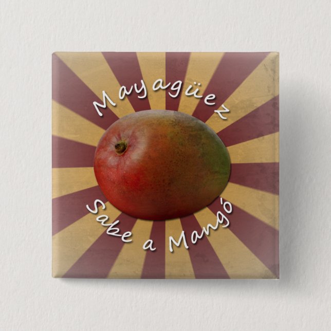 Badge Carré 5 Cm Mayagüez - Sabe a Mango (Devant)