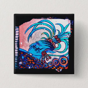 Badge Carré 5 Cm Mayan Elf : Défiance