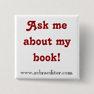 Badge Carré 5 Cm Me demander à propos de mon livre — Bouton