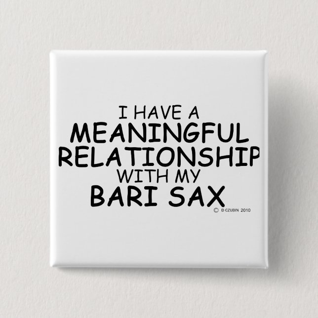 Badge Carré 5 Cm Meaningful Relationship Bari Sax (Devant)