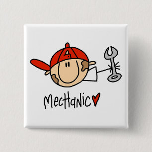 Badge Carré 5 Cm Mécanicien