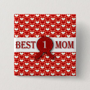 Badge Carré 5 Cm Médaille de la meilleure maman