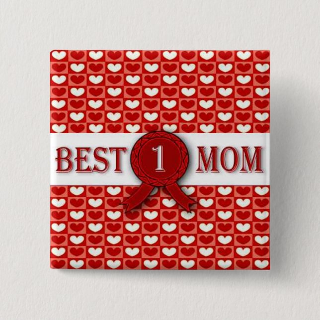 Badge Carré 5 Cm Médaille de la meilleure maman (Devant)