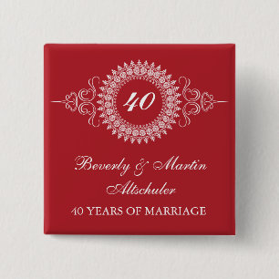 Badge Carré 5 Cm Médaillon Changer le bouton Numéro Anniversaire