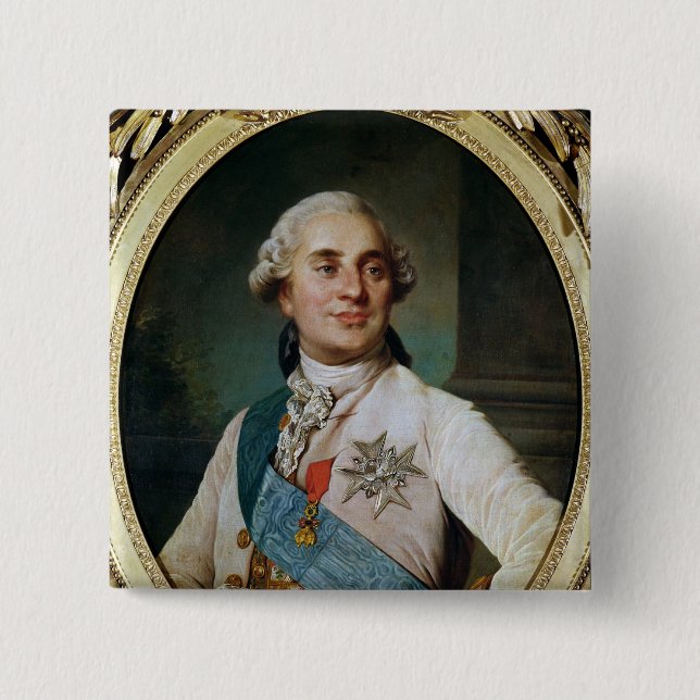 Badge Carré 5 Cm Médaillon de portrait de Louis XVI 1775 (Devant)