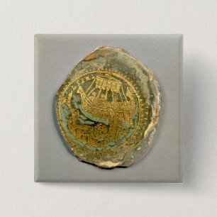 Badge Carré 5 Cm Médaillon dépeignant Jonas et la baleine, romain