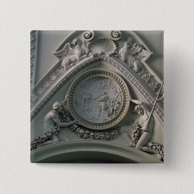 Badge Carré 5 Cm Médaillon dépeignant l'empereur Constantine (Devant)