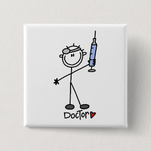 Badge Carré 5 Cm Médecin Bâtonnet de Base