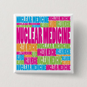 Badge Carré 5 Cm Médecine nucléaire colorée