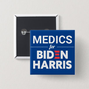 Badge Carré 5 Cm Médicaments pour Biden Harris texte personnalisé b