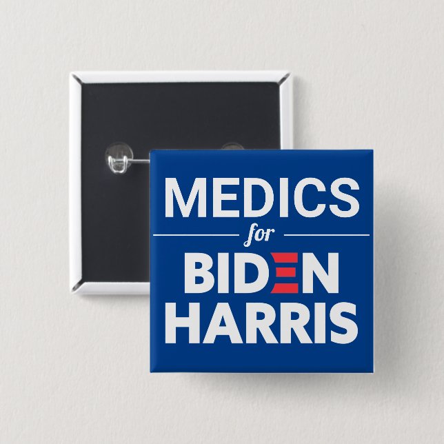 Badge Carré 5 Cm Médicaments pour Biden Harris texte personnalisé b (Devant & derrière)