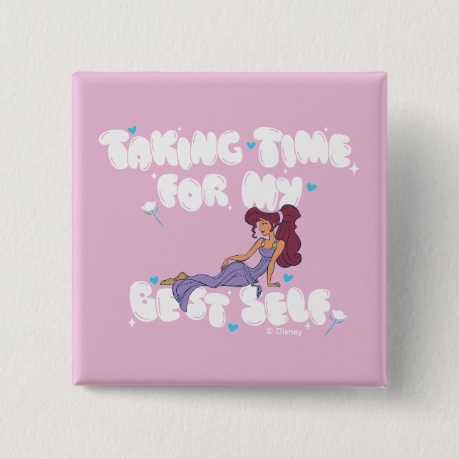Badge Carré 5 Cm Megara - Taking Time For My Best Self Button (Devant)