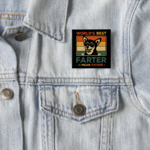 Badge Carré 5 Cm Meilleur Farter du monde Je veux dire Père Funny P