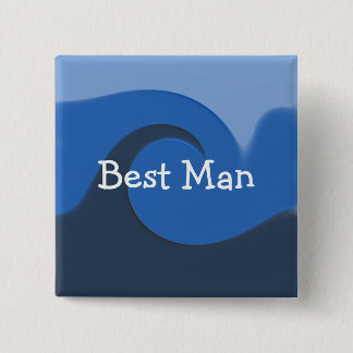 Badge Carré 5 Cm Meilleur homme "bleu de marée" -