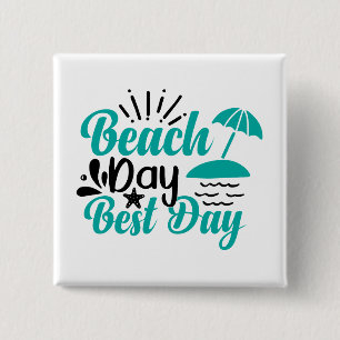 Badge Carré 5 Cm Meilleur Jour De Plage-68634