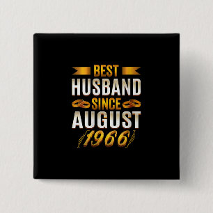 Badge Carré 5 Cm Meilleur Mari féminin depuis août 1966 - Funny 54t