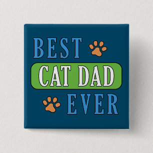 Badge Carré 5 Cm Meilleur père de chat jamais