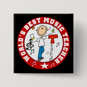 Badge Carré 5 Cm Meilleur professeur de musique du monde