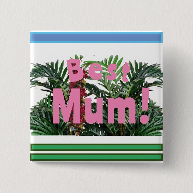 Badge Carré 5 Cm Meilleure maman ! (Devant)