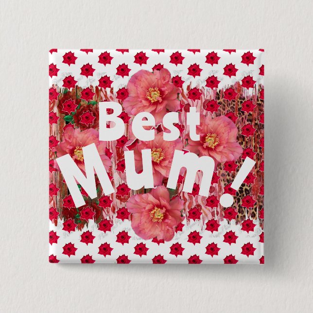 Badge Carré 5 Cm Meilleure maman ! (Devant)