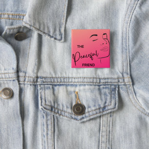 Badge Carré 5 Cm Meilleures broches d'ami