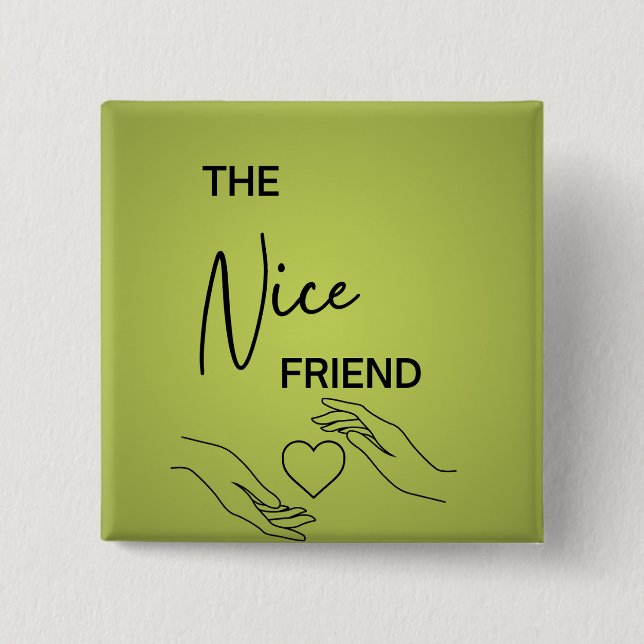 Badge Carré 5 Cm Meilleures broches d'ami (Devant)