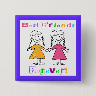 Badge Carré 5 Cm Meilleurs Amis Pour Les Cadeaux BFF