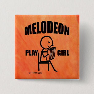 Badge Carré 5 Cm Melodeon Play Girl