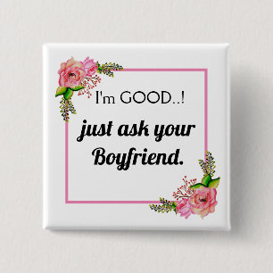 Badge Carré 5 Cm Mème drôle Naughty Girl Mauvais Humour Nouveauté