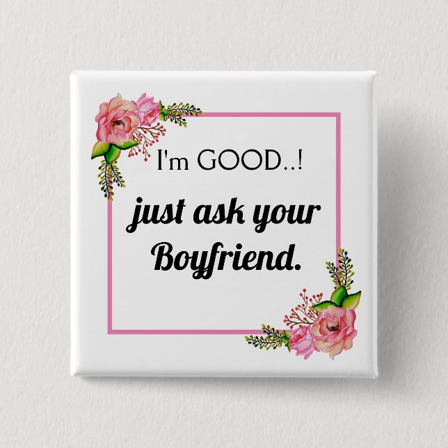 Badge Carré 5 Cm Mème drôle Naughty Girl Mauvais Humour Nouveauté (Devant)